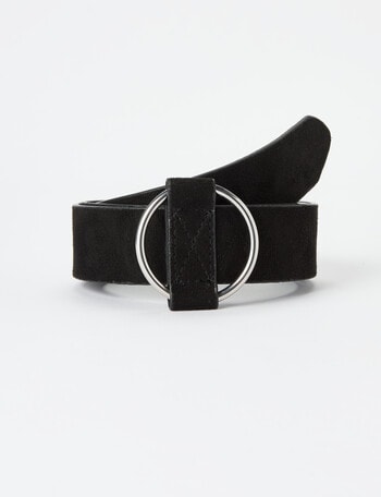 Whistle Accessories Faux Suede Ring Belt, Black product photo