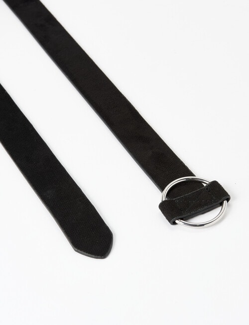 Whistle Accessories Faux Suede Ring Belt, Black product photo View 02 L