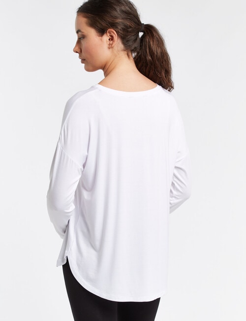 Bodycode Long-Sleeve Boxy Tee, White product photo View 02 L
