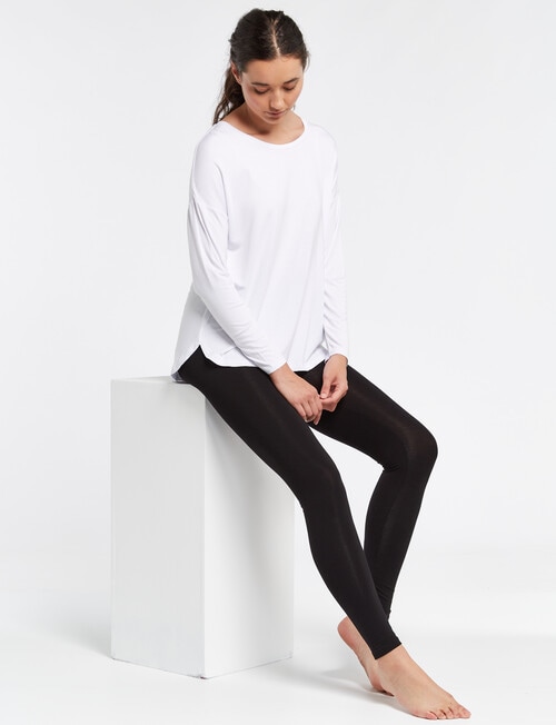 Bodycode Long-Sleeve Boxy Tee, White product photo View 03 L