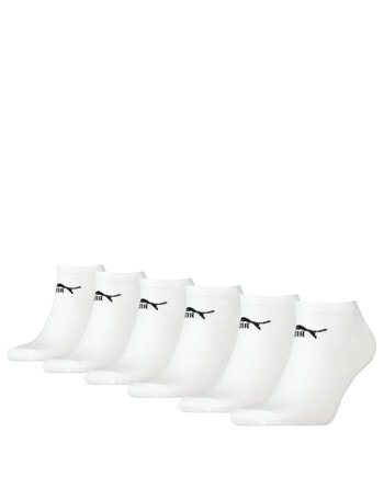 Puma Elements Sneaker Sock, 6-Pack, White product photo
