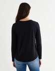 Zest Organic Cotton Long Sleeve Tee, Black product photo View 02 S