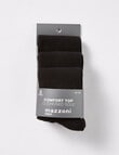 Mazzoni Comfort Top Cushioned Sole Sock, 3-Pack, Black product photo View 02 S
