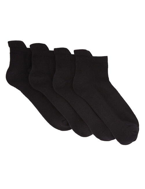 Gym Equipment Cotton-Rich Low-Cut Tab-Top Sock, 4-Pack, Black product photo View 02 L