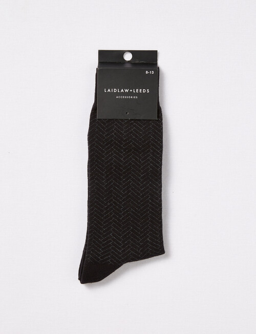 Laidlaw + Leeds Block Sock, Black product photo View 02 L