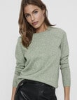ONLY Lesly Kings Long Sleeve Knit Pullover, Basil product photo