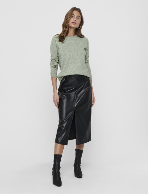 ONLY Lesly Kings Long Sleeve Knit Pullover, Basil product photo View 03 L