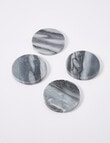 Amy Piper Marble Coaster Round, Black, Set of 4 product photo