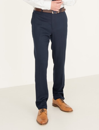 Chisel Flat Front Tailored Herringbone Pant, Navy product photo
