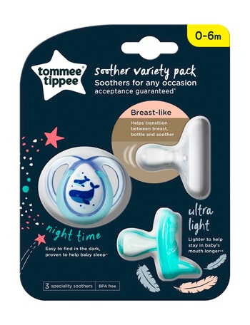 Tommee Tippee Soother Variety, 0-6m, , Pack of 3 product photo