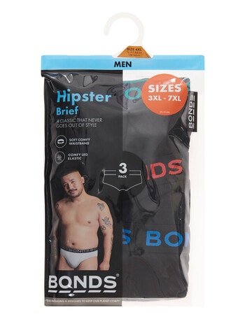 Bonds Hipster Brief, 3-Pack, Black product photo