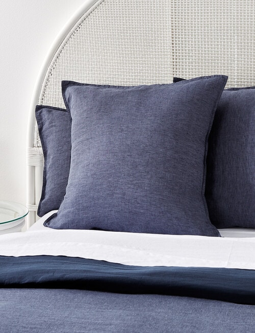 Haven Bed Linen Melange Linen European Pillowcase, Indigo product photo