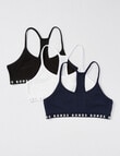 Bonds Hipster Cotton Racer Crop, 3-Pack, Arctic & Black product photo