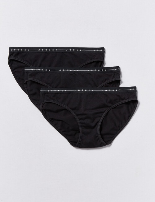 Jockey Woman Cotton Bikini Brief, 3-Pack, Black product photo