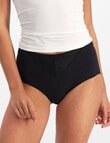 Jockey Woman No Ride Up Cotton, Hi Cut Brief, Black, 10-18 product photo