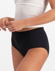 Jockey Woman No Ride Up Cotton, Hi Cut Brief, Black, 10-18 product photo View 02 S