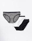 Jockey Woman Cotton Bikini Brief, 3-Pack, Black & White product photo