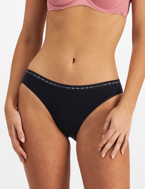 Jockey Woman Cotton Bikini Brief, 3-Pack, Black & White product photo View 04 L