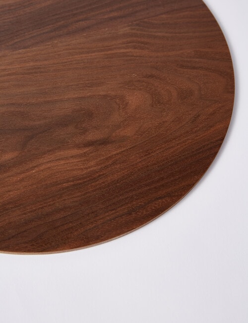 Amy Piper Grove Round Wood Placemat, 32cm, Walnut Veneer product photo View 02 L