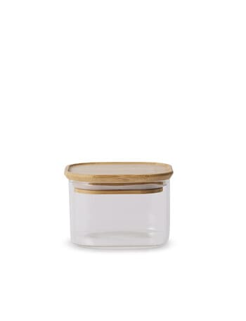 Capital Kitchen Pantry Square Glass Jar with Bamboo Lid, 500ml product photo