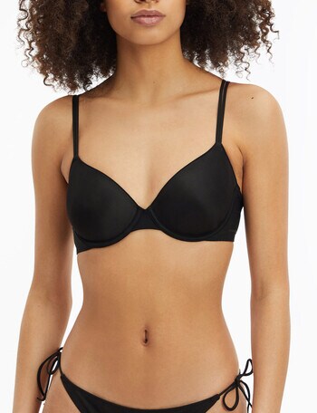 Calvin Klein Sheer Marquisette Lightly Lined Demi Bra, Black, B-E product photo