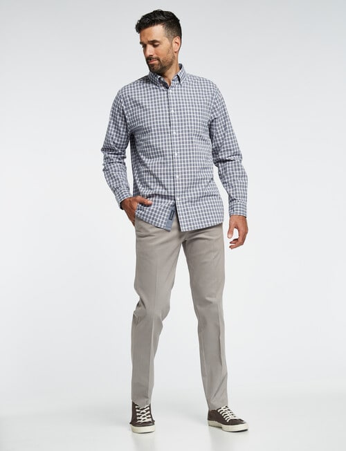 Savane Brushed Stretch Cotton Flat Front Pant, Taupe product photo View 03 L