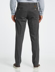 Savane Brushed Stretch Cotton Flat Front Pant, Charcoal product photo View 02 S
