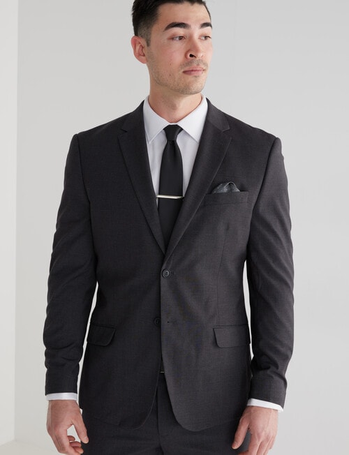 Laidlaw + Leeds Tailored Mini Check Stretch Jacket, Grey product photo