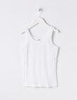 Jockey 1935 Unisex Rib Singlet, White, 6-16 product photo