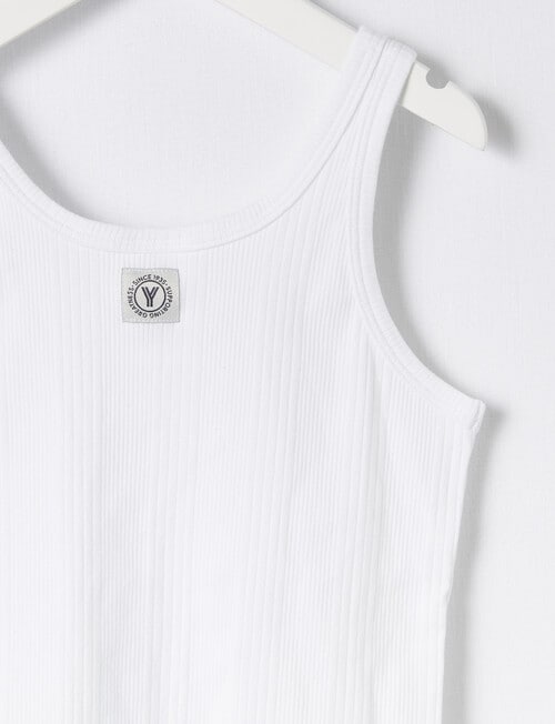 Jockey 1935 Unisex Rib Singlet, White, 6-16 product photo View 02 L
