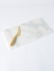Alex Liddy Slate & Co Marble Board and Knife, White & Gold, 40x22cm product photo