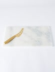 Alex Liddy Slate & Co Marble Board and Knife, White & Gold, 40x22cm product photo View 05 S