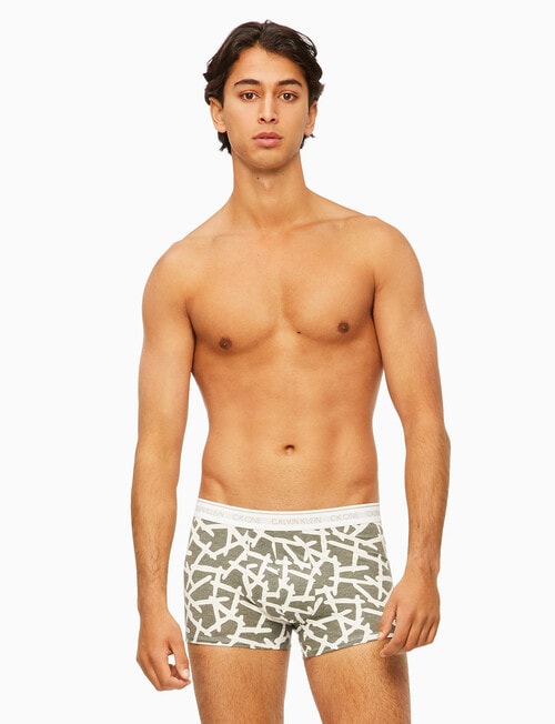 Calvin Klein CK ONE Cotton Print Trunk, Slate Heather product photo View 03 L