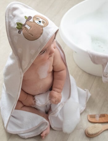Little Textiles Hooded Towel, Happy Sloth product photo