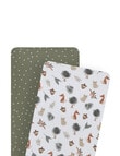 Little Textiles Bassinet Fitted Jersey Sheet, 2-Pack, Forest Retreat product photo View 02 S