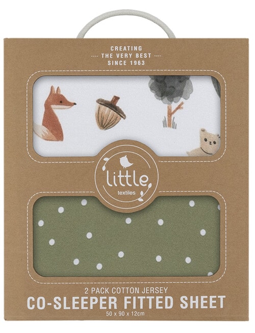 Little Textiles Co-Sleeper Sheet, 2-Pack, Forest Retreat product photo View 03 L