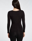 Lyric Thermals Mia Bamboo Long-Sleeve Top, Black product photo View 02 S