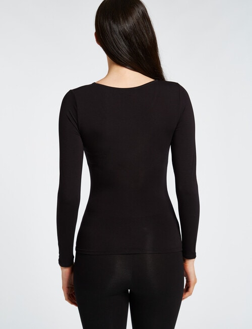 Lyric Thermals Mia Bamboo Long-Sleeve Top, Black product photo View 02 L