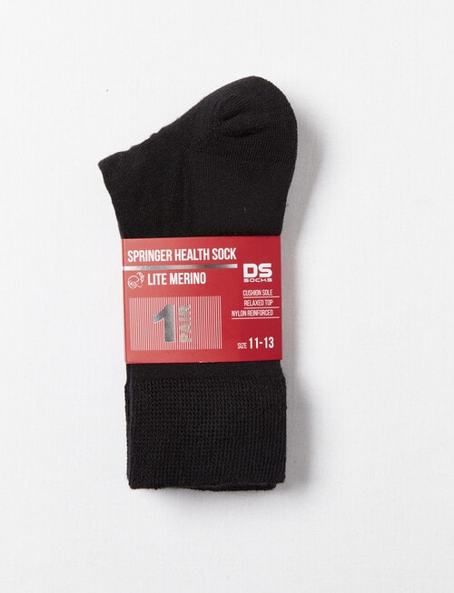 DS Socks Springer Merino-Blend Health Sock, Black product photo View 02 L