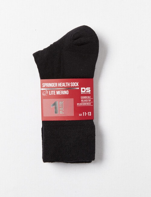 DS Socks Springer Merino-Blend Health Sock, Black product photo View 02 L