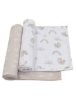 Little Textiles Jersey Wraps, 2-Pack, Happy Sloth & Rainbow product photo View 03 S