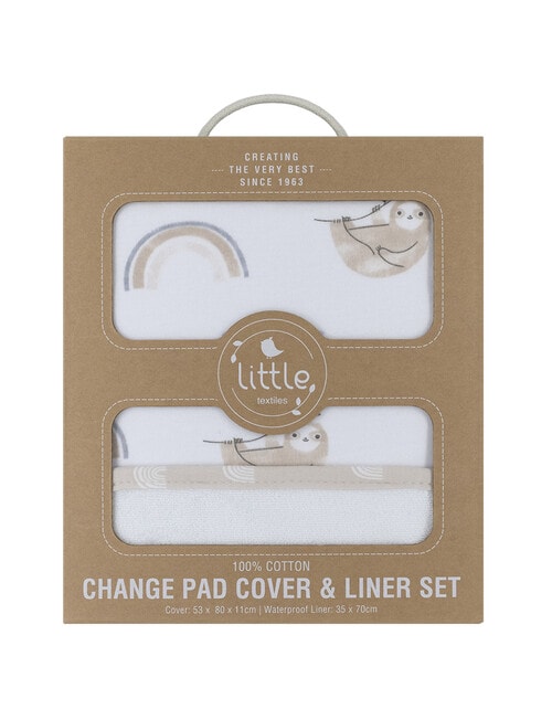 Little Textiles Change Pad Cover & Liner Set, Happy Sloth product photo View 06 L