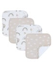 Little Textiles Wash Cloths, 4-Pack, Happy Sloth & Rainbow product photo