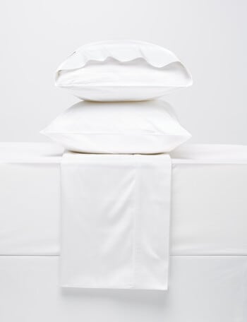 Linen House 375T Cotton Percale Sheet Set, White product photo
