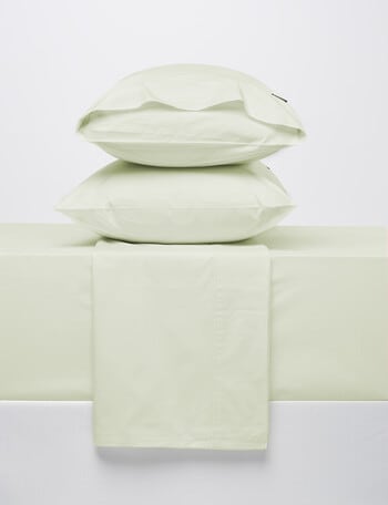 Linen House 375T Cotton Percale Sheet Set, Sage product photo