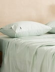 Linen House 375TC Cotton Percale Sheet Set, Sage product photo View 02 S