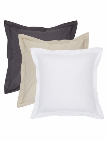 Linen House 250 Thread Count Cotton European Pillowcase, White product photo