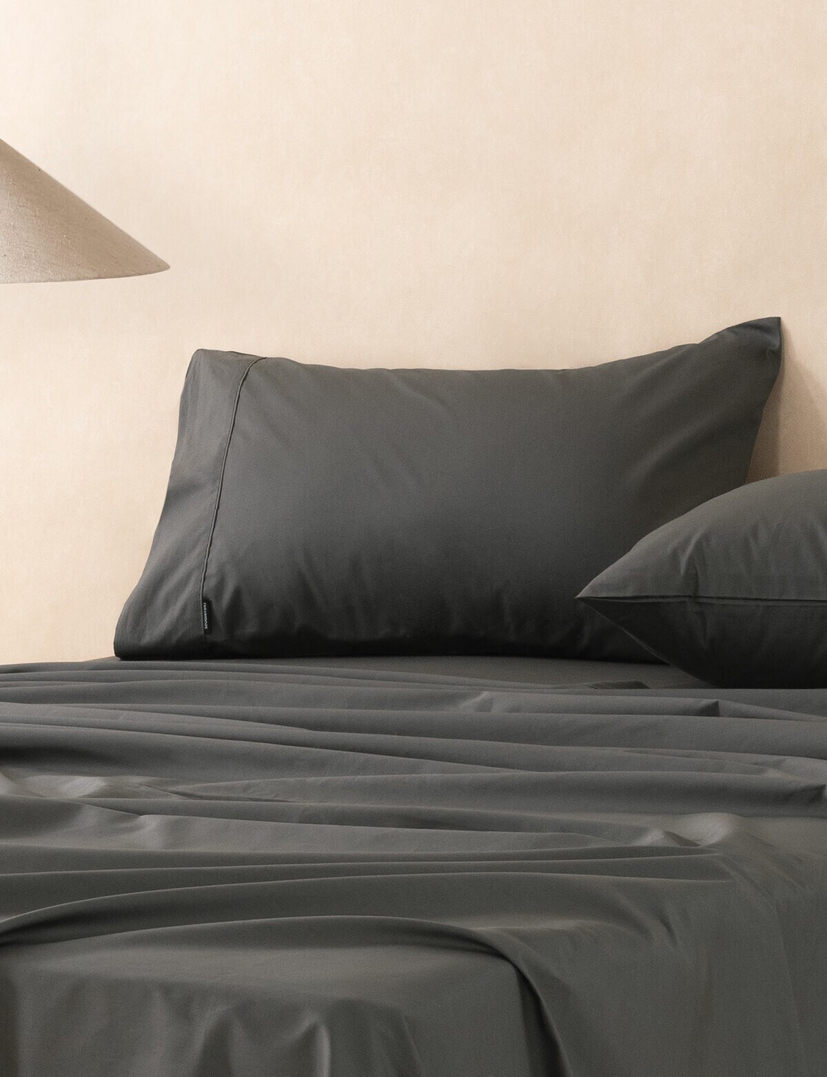 Linen House 250TC Cotton Sheet Set, Charcoal Bed Sheets & Pillowcases