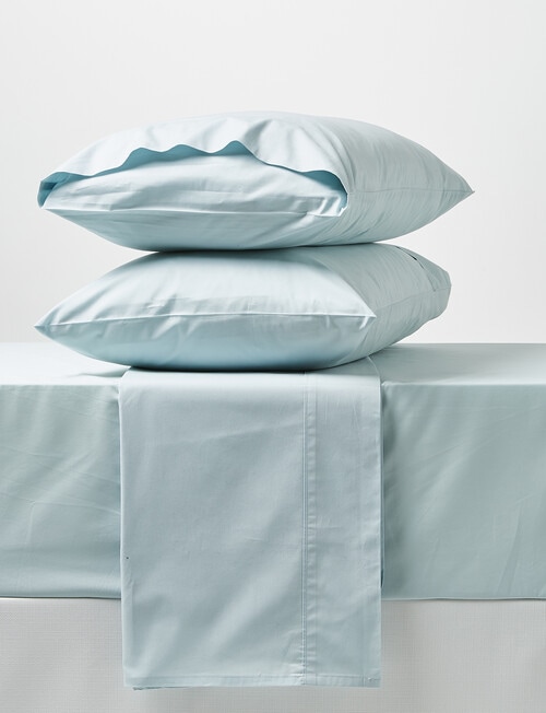 Linen House 250 Thread Count Cotton Percale Sheet Set, Duckegg product photo