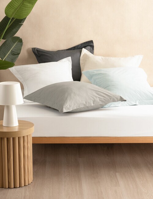 Linen House 250 Thread Count Cotton European Pillowcase, Silver Bed